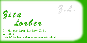 zita lorber business card